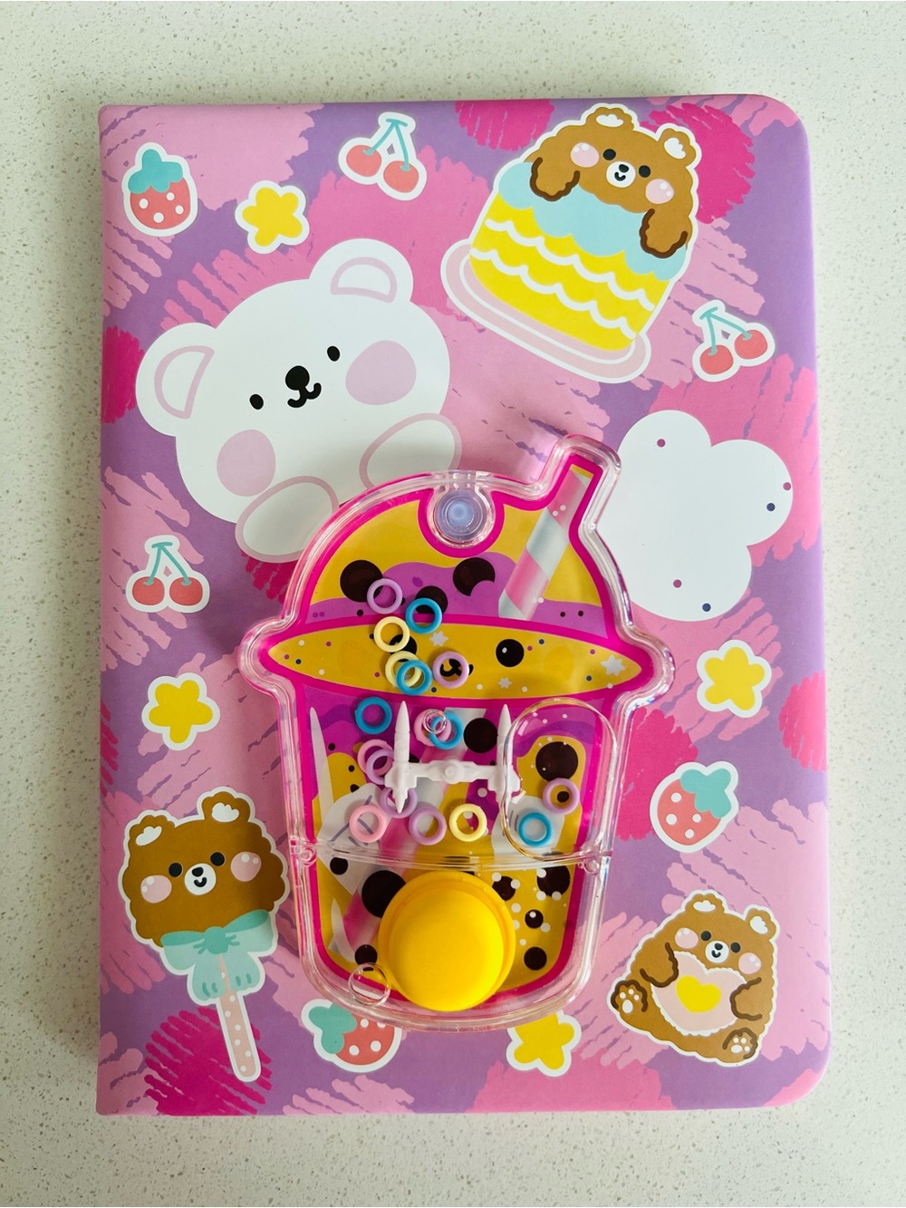 2/$30 Cute Pink Purple Bear Notebook/Journal with Water Game